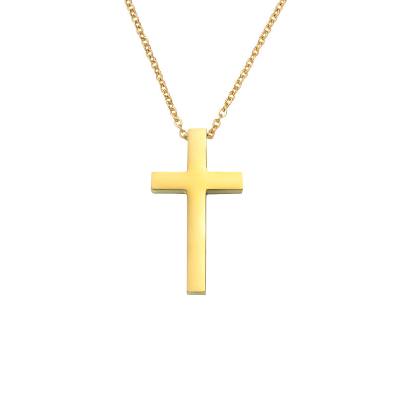 Fashion Cross Stainless Steel Patchwork Pendant Necklace display picture 5