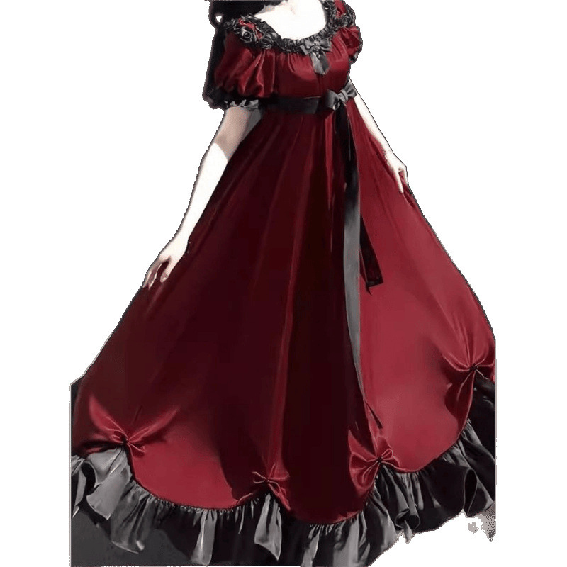 レトロ改良帝政風lolitaワンピースファッション優雅宮廷風舞踏会タキシード2025新作|undefined