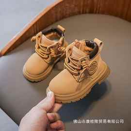 小童马丁软底宝宝学步鞋男女短靴小黄靴婴儿小皮靴加绒靴秋冬棉鞋