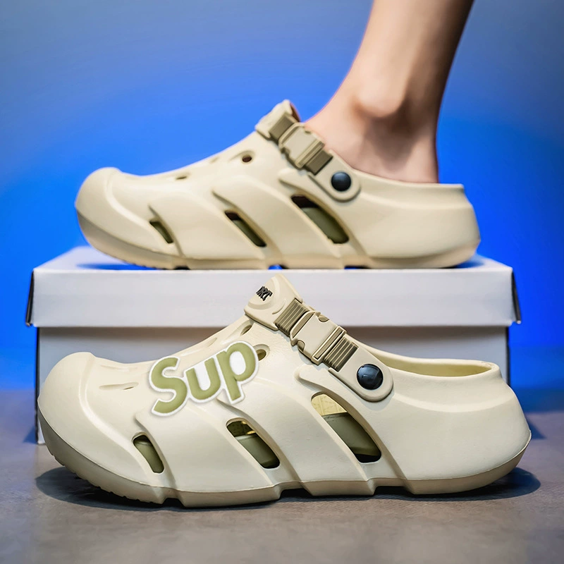 Туфли Croc для мужчин, летняя обувь для улицы, домашние тапочки для вождения, нескользящая мягкая подошва, спортивные и повседневные пляжные сандалии Baotou