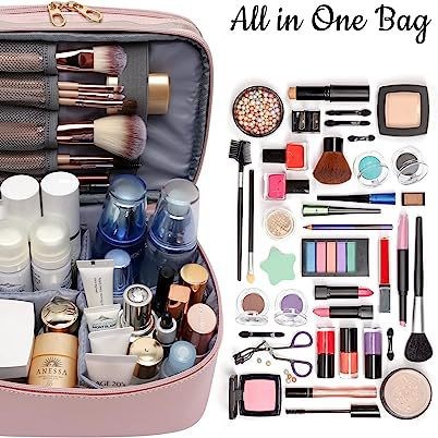 대용량 PU 더블 레이어 화장품 가방 여행 방수 세척 가방 건조하고 젖은 분리 스킨 케어 화장품 보관 가방