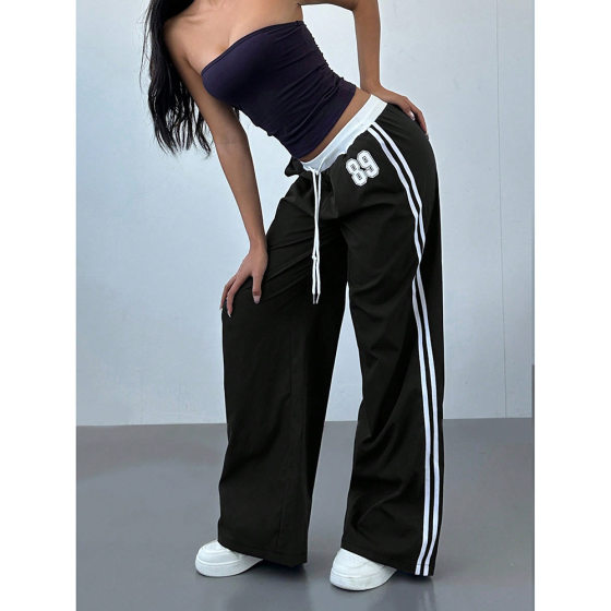 European and American Spice Girls Digital Printed Casual Pants 2025 Summer New Loose Trendy Design All-match Long Pants