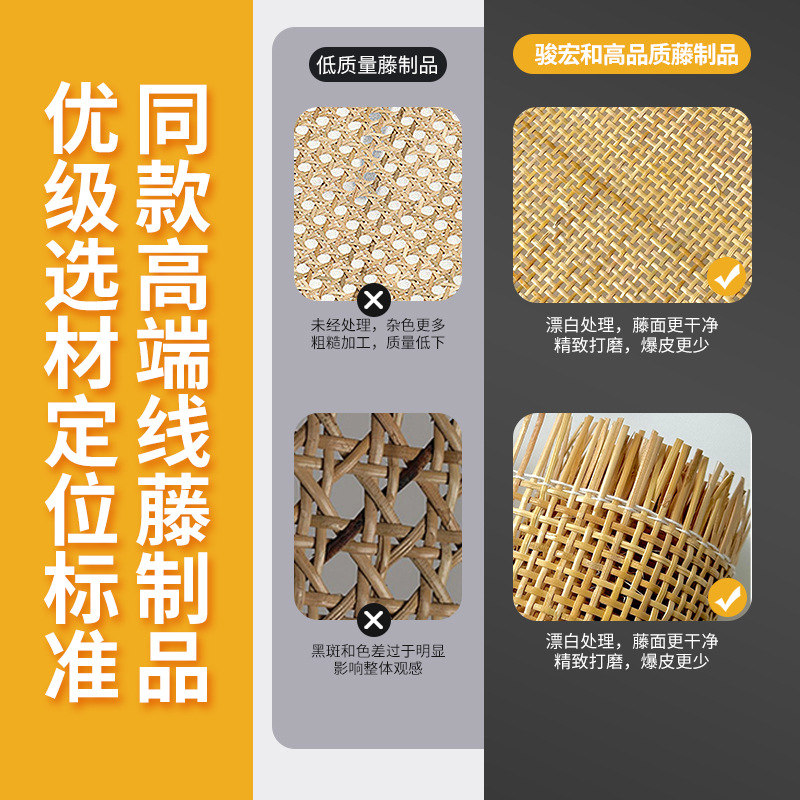 Factory in stock Indonesian natural rattan mat leather twill, real rattan handmade tray raw material furniture cabinet decoration
