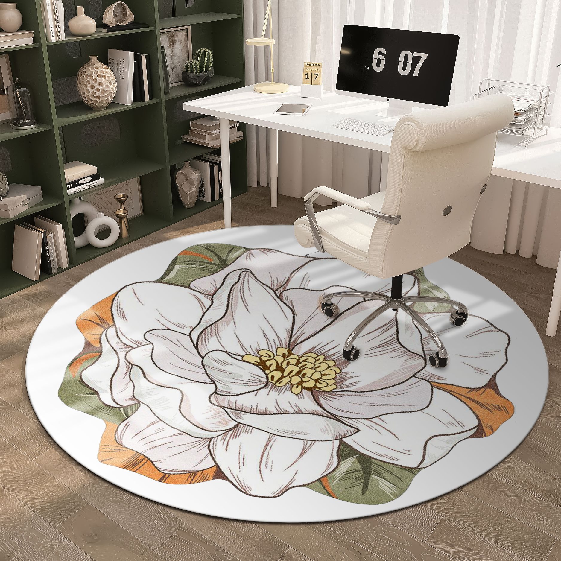 북유럽 가정용 라운드 규조 진흙 카펫 컴퓨터 의자 바닥 매트 설치 테이블 미끄럼 방지 드롭 담요 더러움 방지 커피 테이블 담요