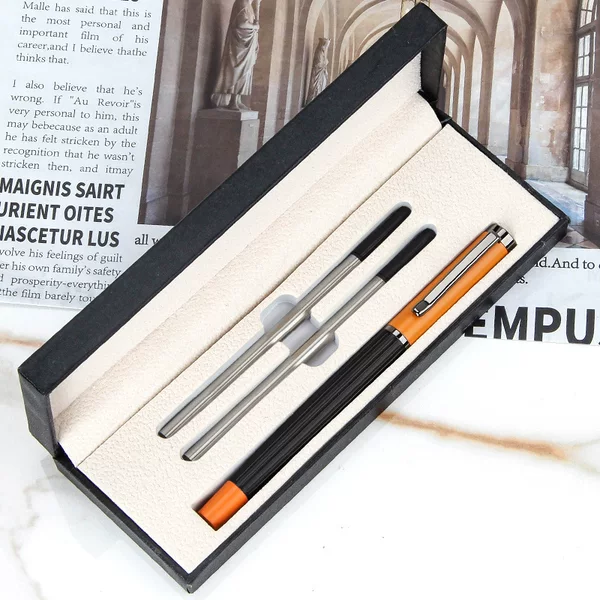 Source high-grade plug-in 0.5 frosted Morandi printing is sent to leaders for business boxed metal signature pen