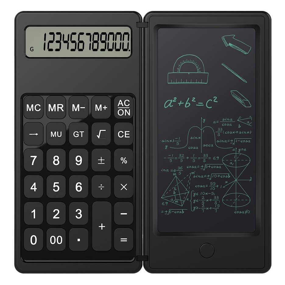 Transfronterizo caliente Calculadora de escritura a mano tablero de aprendizaje oficina de negocios portátil plegable LCD tablero de escritura calculadora