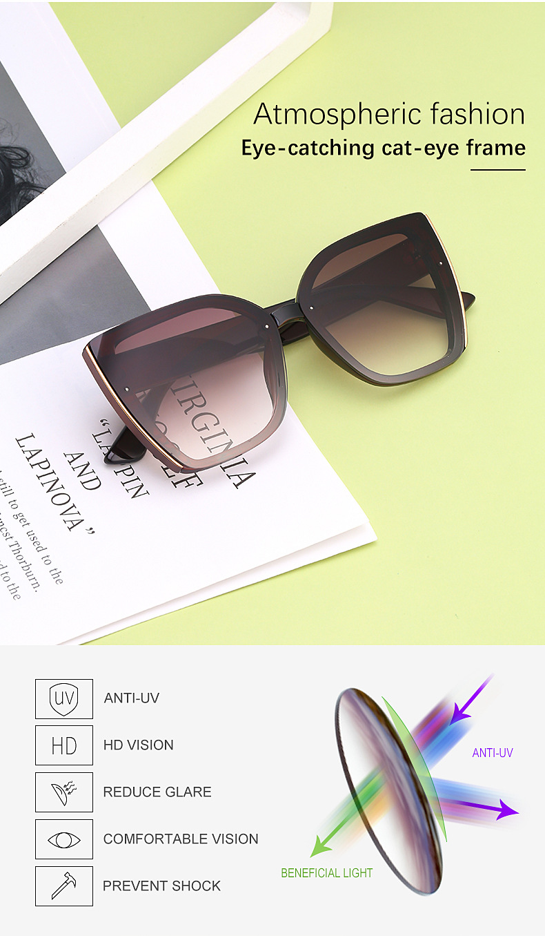 65g Weight Travel Occasion Women'S Gender Fashion, Simple Style Style Grey, Purple, Blue Color Fashion Simple Style Women's Sunglasses 无