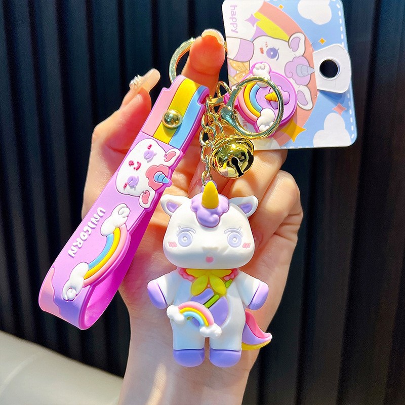 Keychain dinosaurio auténtico lindo bolso colgante de goma blanda llavero de automóvil muñeca pequeña máquina de regalos al por mayor image 26