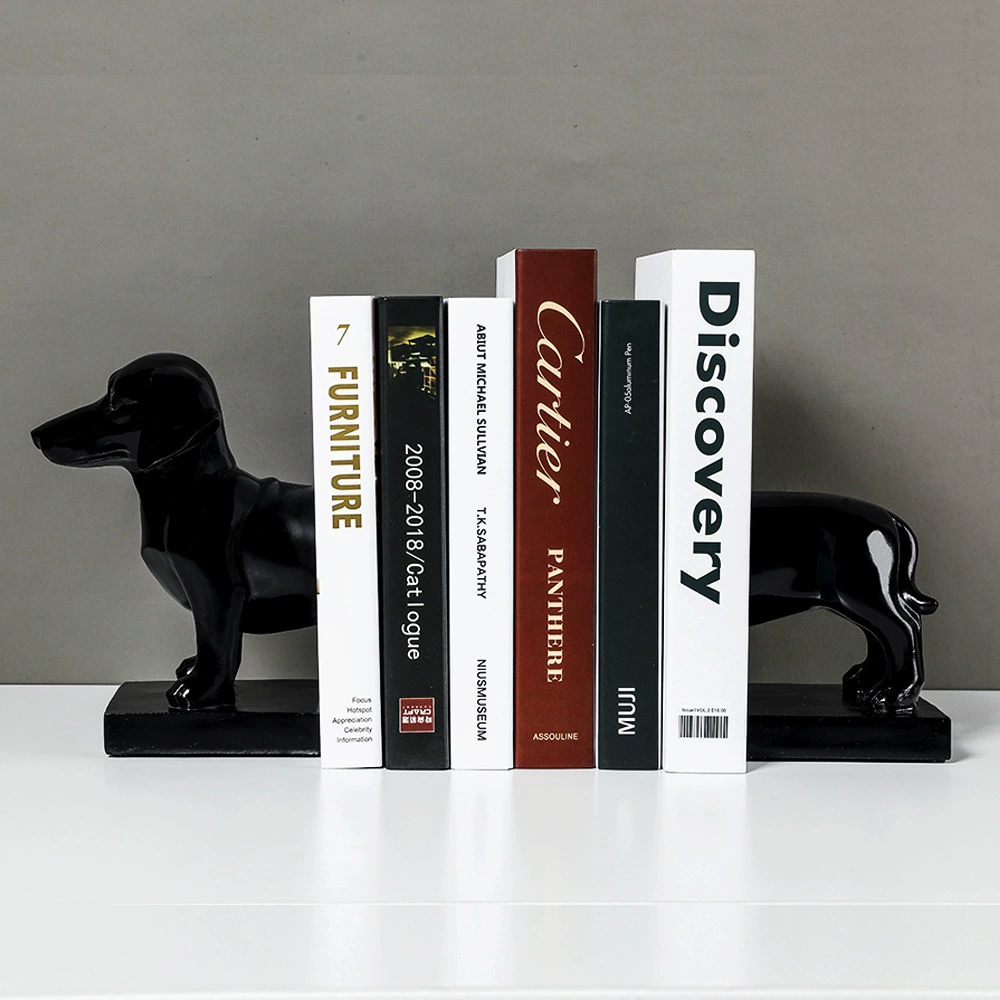 Такса-щенок как креативная подставка под книги, книжный шкаф, подарок на новоселье для гостиной, столовой, детской комнаты, декор из смолы, милые украшения