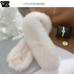 YZ両面ファー ラクーンファー裏地付き 本物の毛皮ネックウォーマー 暖かいフォックスファー スカーフ レディース 秋冬用 ファー製ネックウォーマー