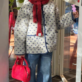 韩版女童2025秋冬新款波点毛毛外套初中生加厚羊羔毛保暖上衣