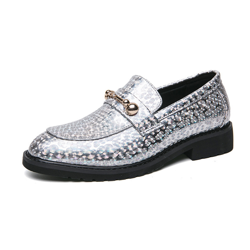 Cross-border 2024 nuevo tamaño 46 Chelsea oro jinx botas de guerra hombres británicos cuadrados brillantes zapatos de cuero peinados