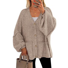 Q 14513 Loose Fit V Neck Pocket Sweater �����ë������