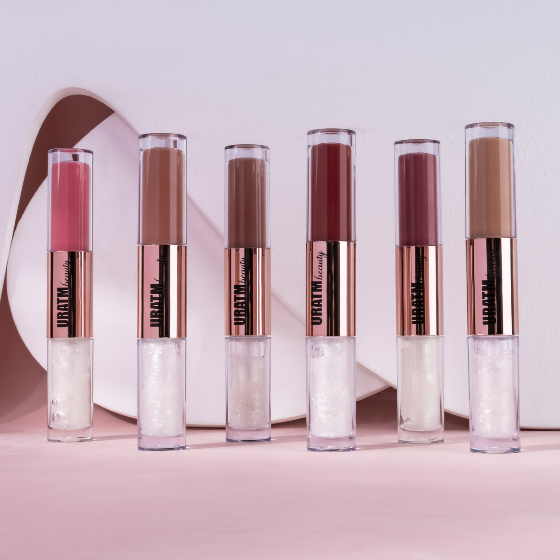 SHCOETY Cross-border double-head lip gloss matte laminated pearlescent fine sparkling lip gloss is not easy to stick to the cup and does not fade for a long time undefined