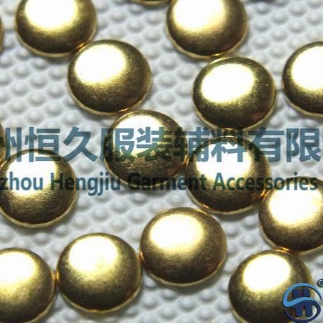 厂家供应/金色浅金色铜烫片/优质胶底环保铜烫片/5mm圆形铜烫片