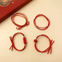 Новый год красный лук счастливый браслет веревка на голову в китайском стиле праздничная высокая эластичная резинка для волос