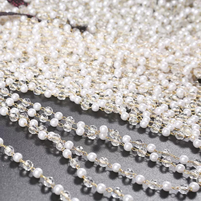 白色珍珠链条 现货供应 金属链条 铁链 珍珠链 批发