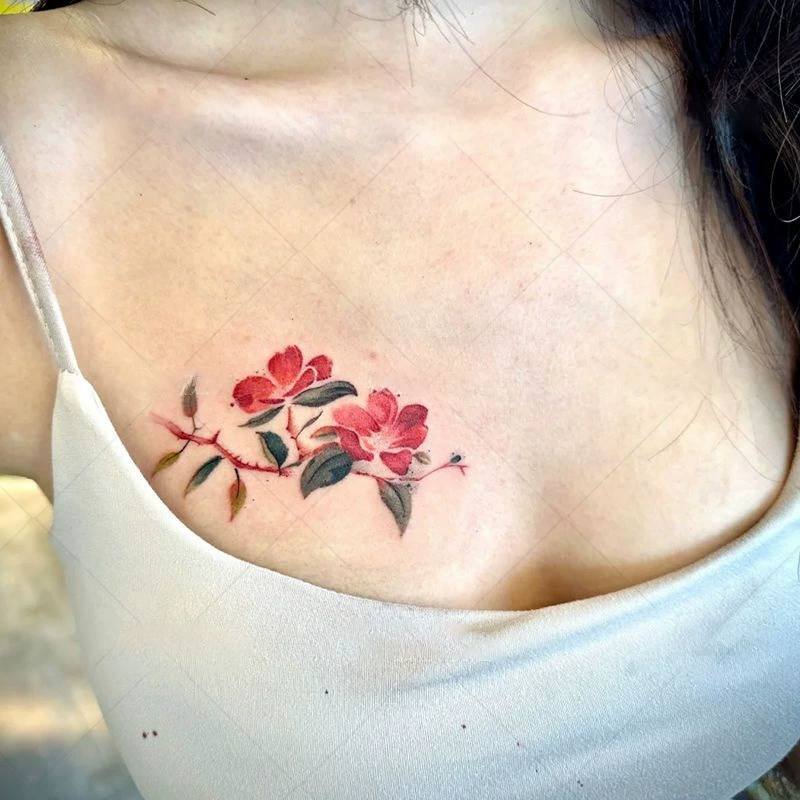 Сексуальная цветочная цветочная наклейка с татуировками долговечны водонепроницаемые