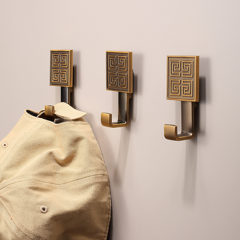 New Chinese-style clothing hanger, wardrobe, entrance door shoe cabinet hook, wall-mounted clothing and hat hook, Chinese style