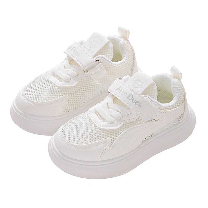 Zapatos blancos para niños y niñas 2025 primavera y otoño nuevos zapatos zapatos casuales antideslizantes para niños zapatillas de deporte de suela blanda para bebés