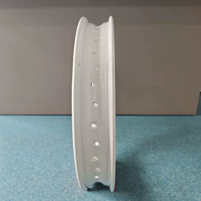 Motorcycle wheel hub spoke rims, electrostatically sprayed