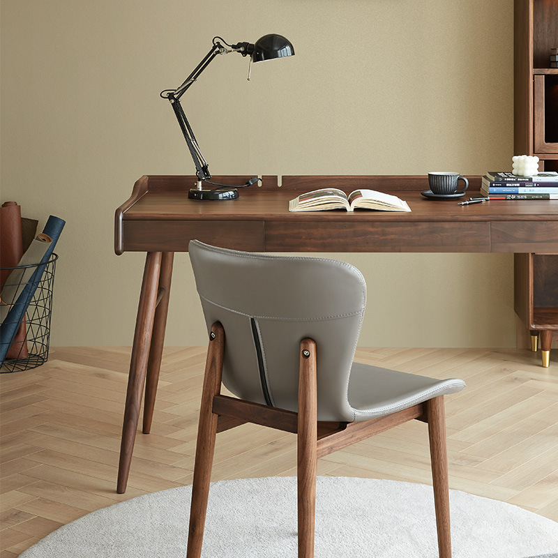Mesa de escritorio de madera sólida estilo nórdico estilo japonés mesa de trabajo de computadora cereza red pequeña casa muebles de madera de nuez negra
