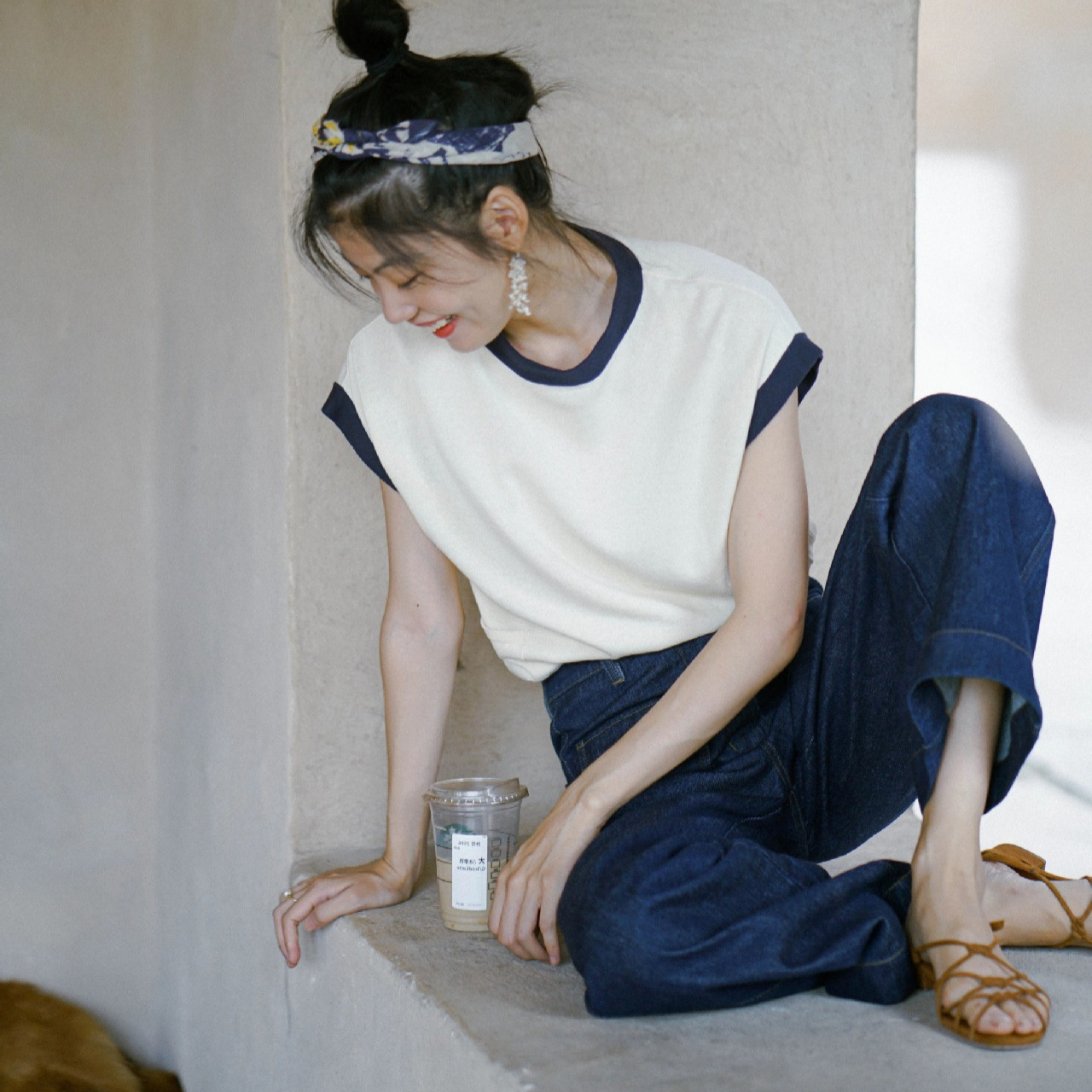 Ginge ale 2025/FW "Solid Color Late Summer" Sleeve-Sleeve Knitted…