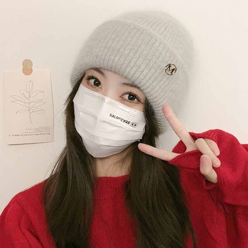 新款针织帽子女冬季加绒加厚保暖百搭针织帽大头围护耳产妇月子帽|undefined
