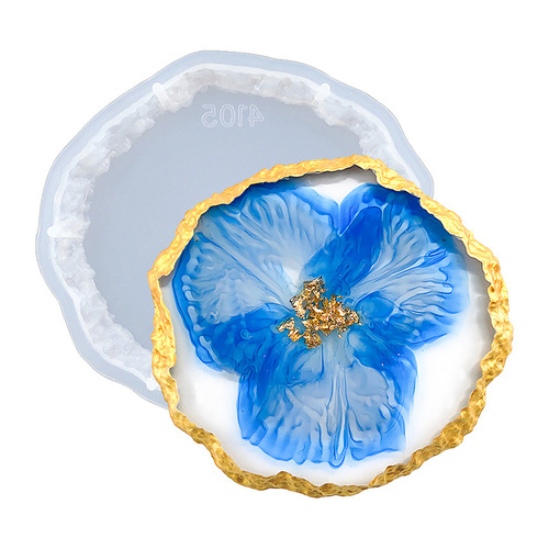 Crystal cluster coaster mold irregular tray tea cup diy crystal glue insulated cup holder ornament silicone mold