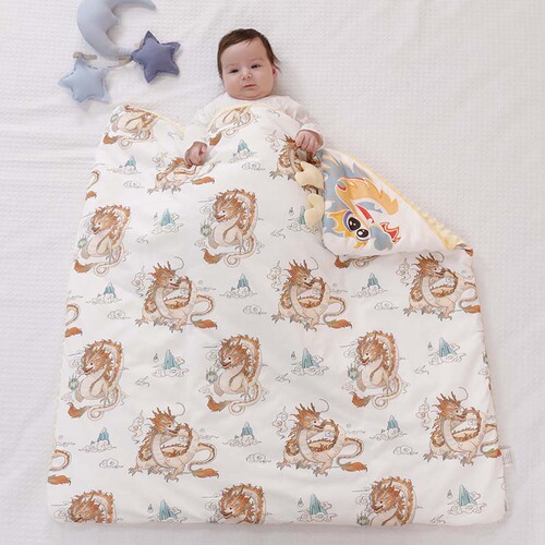 Cotton quilt, baby's removable beanie quilt, hooded baby quilt, children's outing swaddle wrap, autumn and winter blanket