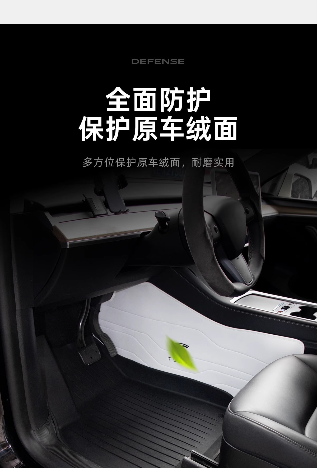 Suitable for Tesla's New Version Model Yl/Y/3 Central Control Anti-Kick Pads on Both Sides, Anti-Dirty Protective Pads, Car Interior
