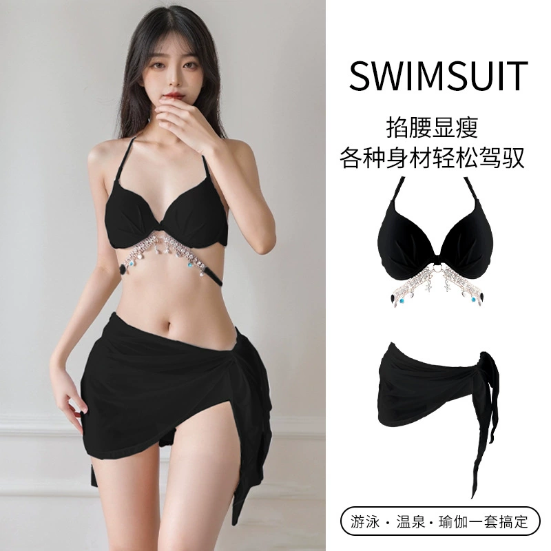 Сексуальный купальник, комплект, открытая спина, 3 предмета, оптовый