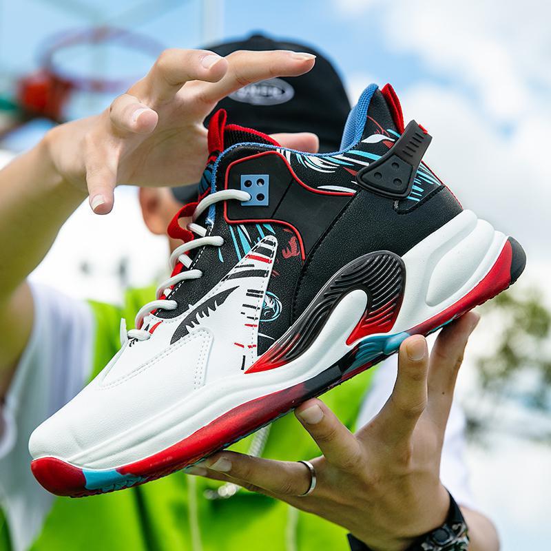 Zapatos de baloncesto comercio exterior al por mayor otoño nuevo estilo de moda versátil zapatos de hombre estudiantes de tamaño grande rebote ligero zapatillas respirables