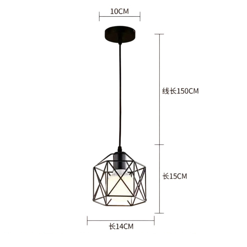 Personalidad creativa transfronteriza estilo industrial pequeño candelabro hexagonal entrada escalera pasillo comedor dormitorio lámpara de hierro