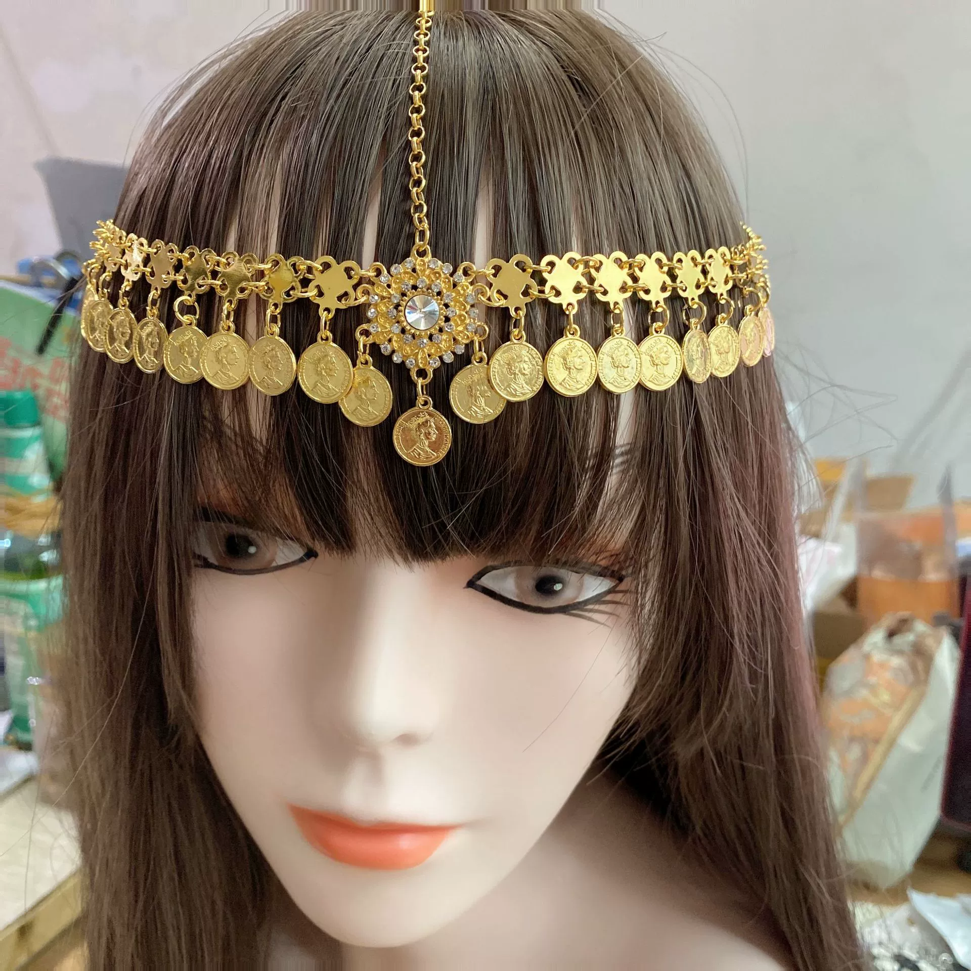 Горячая продажа новых экзотических головных уборов в европейском и американском ретро-этническом стиле сплав с бриллиантами