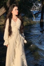 胖法式重工蕾丝拼接连衣裙女秋冬大码纯欲修身显瘦长裙