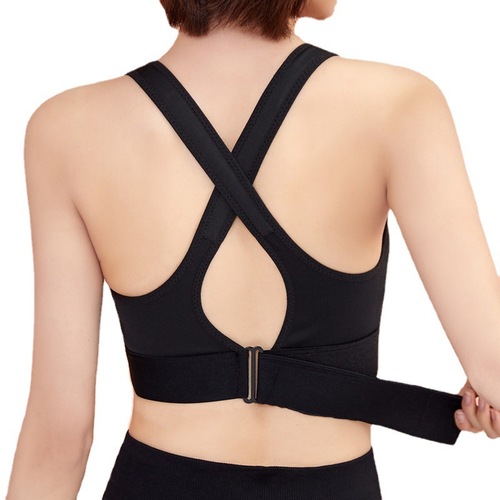 Adjustable Front Zip Sports Bra Shockproof Breathable Wire-Free Sports Tank Top Yoga Backless Bra for Women