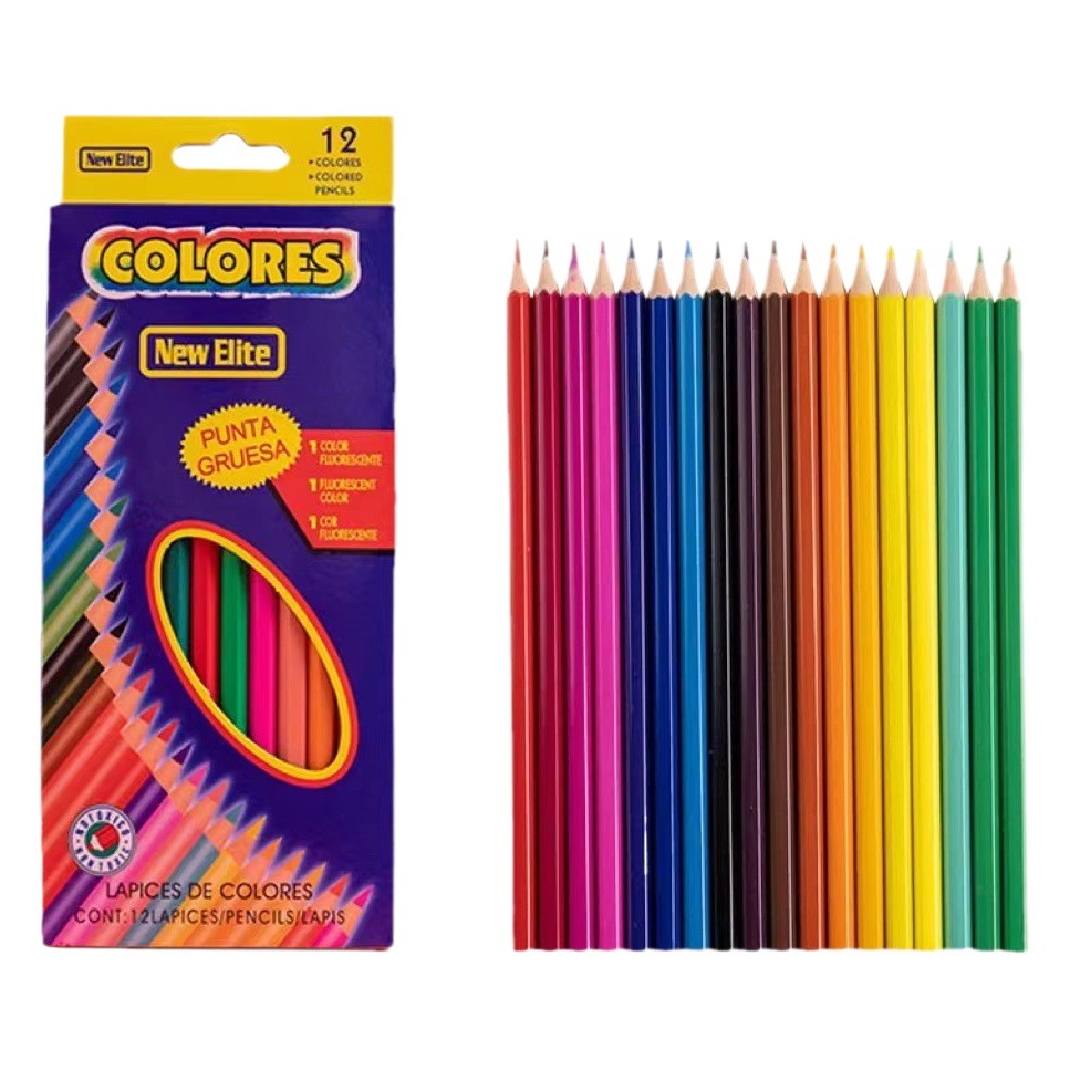 Traje de lápiz de color 12/18/24/36 color niños estudiantes de escuela primaria dibujo pintura color aceitoso pluma fábrica al por mayor