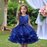 (Трансграничная торговля), детское вечернее платье с бантиком, Amazon, в корейском стиле, подходит для подростков