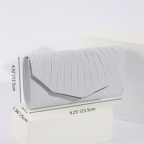 Cross-border wholesale retro women's evening clutch with flip pillow bag, noblewoman party banquet bag, exquisite pleated bag