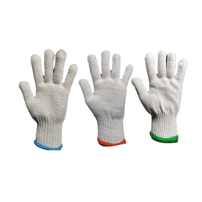 Factory wholesale Ruten Sun Island series cotton gloves labor protection roving 800g encrypted spun yarn work gloves
