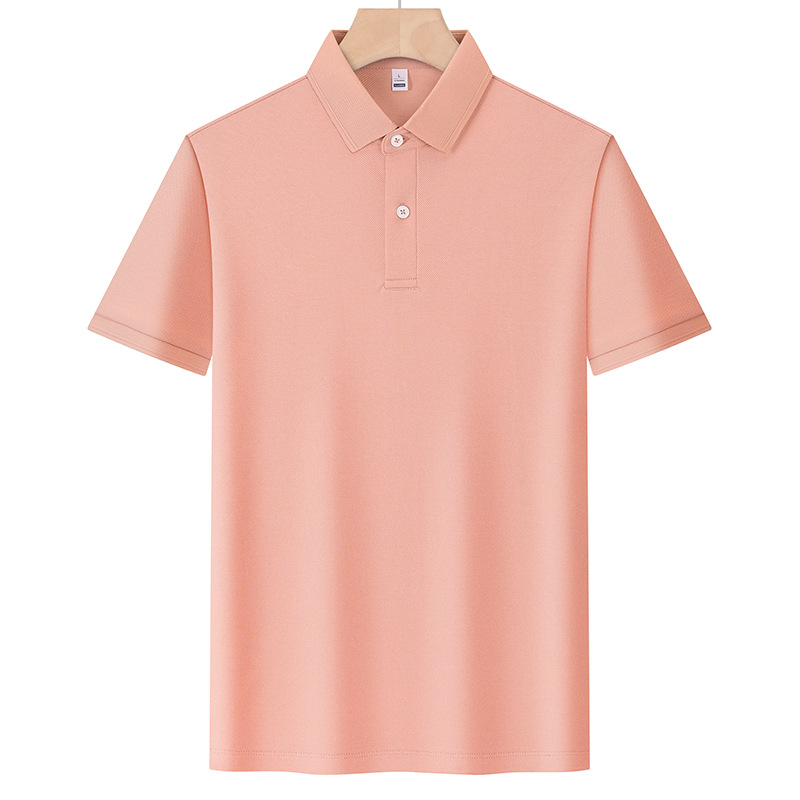 Negocio de dos botones antibacteriano fresco solapa de manga corta polo polo impresión personalizada logo verano hombre sentido avanzado
