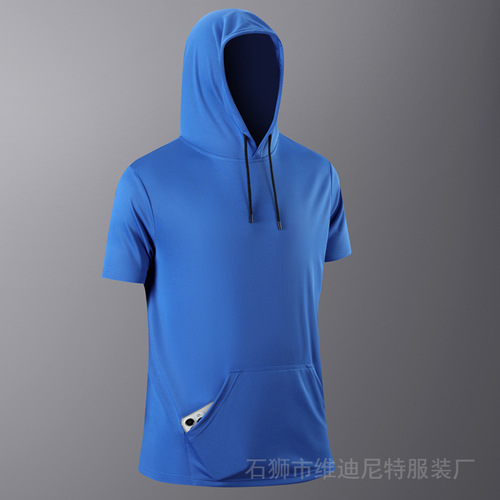 Cross-border European code best-selling quick-drying hooded sweatshirt sports fitness basketball training T-shirt for men breathable running summer