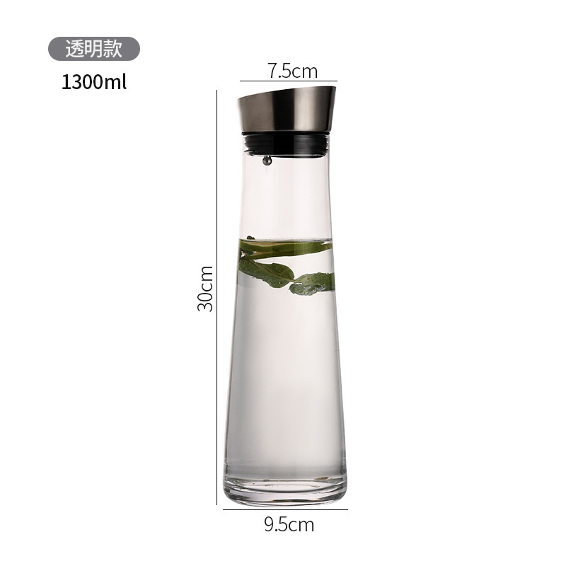 Hervidor frío resistente a altas temperaturas de vidrio para amarrar hervidor de agua frío de gran capacidad grueso a prueba de explosiones