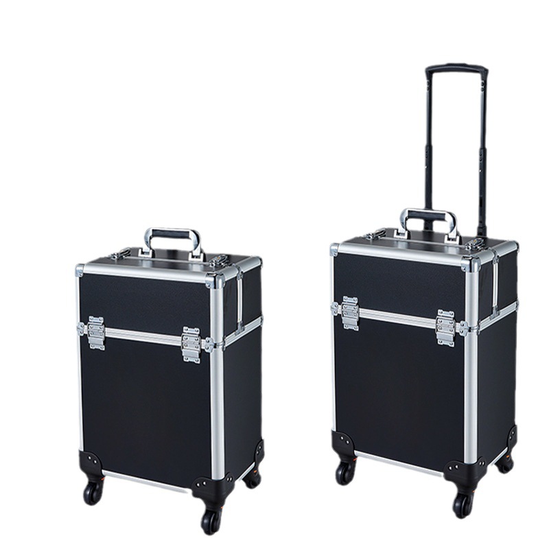 Estuche cosmético multicapa, profesional con maquillador, maleta con ruedas, peluquería de uñas, caja de herramientas de tatuaje, con ruedas, móvil al aire libre, portátil