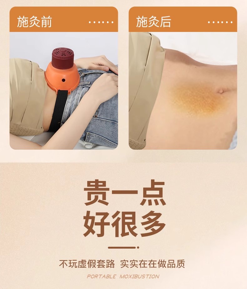 Thunder Fire Moxibustion Box Portable Ai Jiu Tool for Knees Abdomen and Full Body Home Use in use