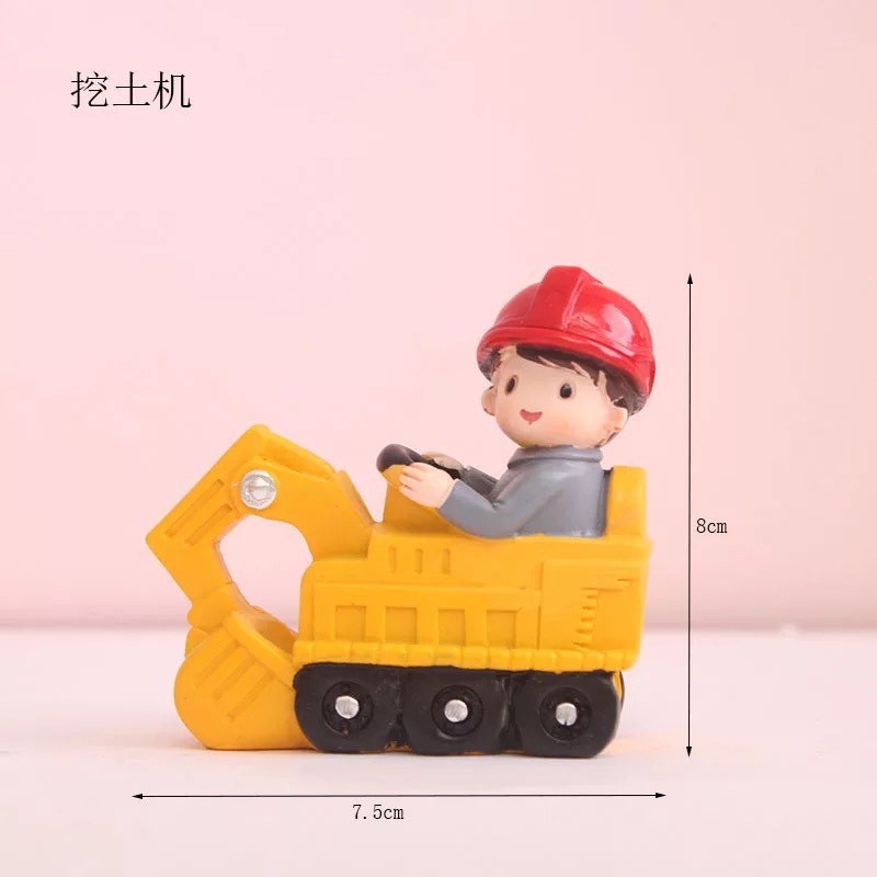 Camión volquete grande, decoración de pasteles, excavadora, camión de ingeniería, grúa torre, postre de cumpleaños para niños, accesorios de mesa