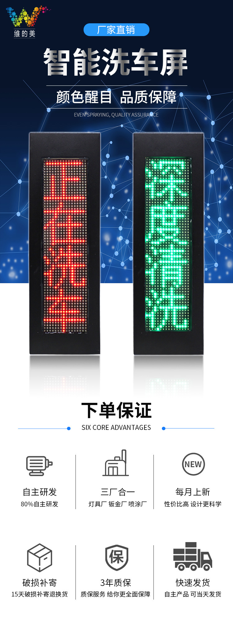 洗车提示屏
