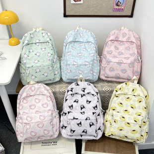 2025 New Primary and Secondary School Bags Nylon Lightweight Versatile Backpack Cute Printed Large Capacity Casual Backpack