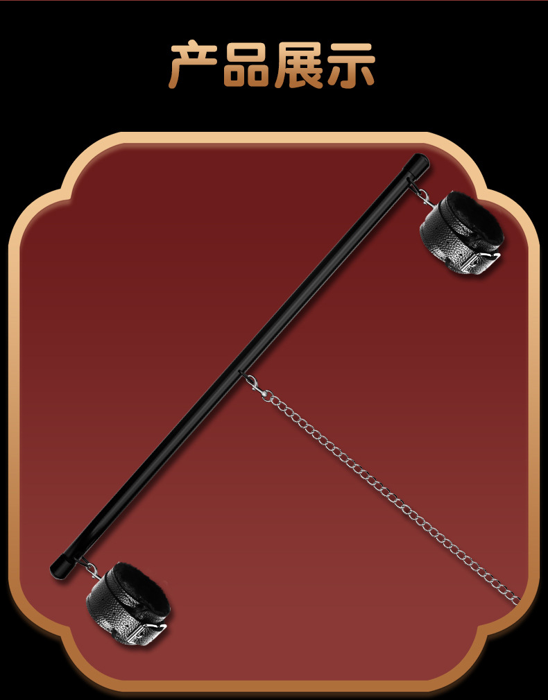 Stainless Steel Anal Plug with Bondage Collar and Leg Spreader for Adult Couples — detail image 33